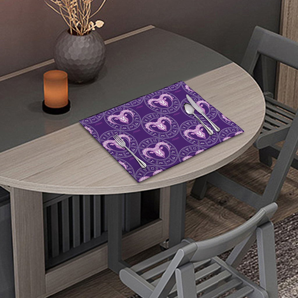 Purple Aries Zodiac Pattern Print Placemat