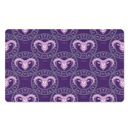 Purple Aries Zodiac Pattern Print Polyester Doormat