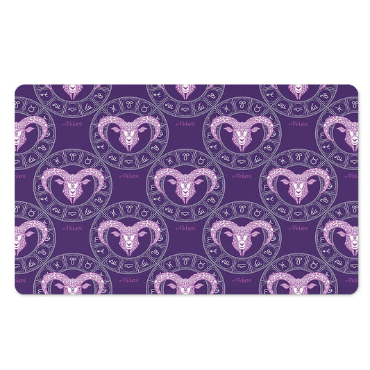 Purple Aries Zodiac Pattern Print Polyester Doormat