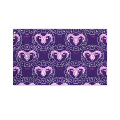 Purple Aries Zodiac Pattern Print Polyester Flag