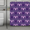 Purple Aries Zodiac Pattern Print Polyester Shower Curtain