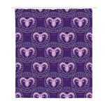 Purple Aries Zodiac Pattern Print Polyester Shower Curtain