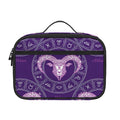 Purple Aries Zodiac Pattern Print Portable Lunch Bag