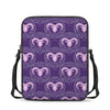 Purple Aries Zodiac Pattern Print Rectangular Crossbody Bag