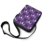 Purple Aries Zodiac Pattern Print Rectangular Crossbody Bag