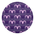 Purple Aries Zodiac Pattern Print Round Blanket