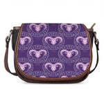 Purple Aries Zodiac Pattern Print Saddle Bag