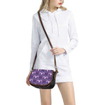 Purple Aries Zodiac Pattern Print Saddle Bag