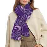 Purple Aries Zodiac Pattern Print Scarf
