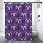 Purple Aries Zodiac Pattern Print Shower Curtain