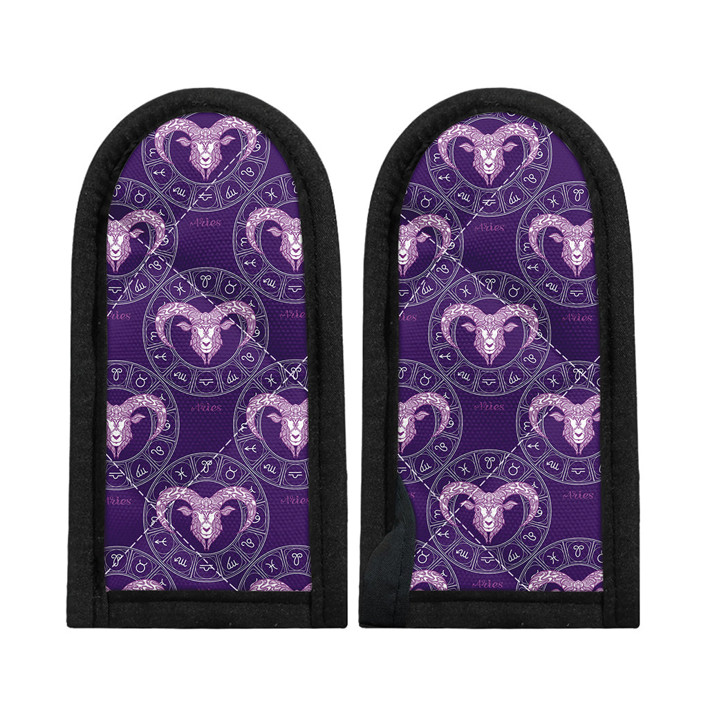 Purple Aries Zodiac Pattern Print Skillet Handle Cover