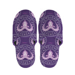 Purple Aries Zodiac Pattern Print Slippers