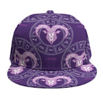 Purple Aries Zodiac Pattern Print Snapback Cap
