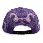 Purple Aries Zodiac Pattern Print Snapback Cap