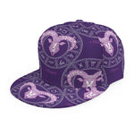 Purple Aries Zodiac Pattern Print Snapback Cap
