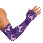 Purple Aries Zodiac Pattern Print Sun Protection Arm Sleeves