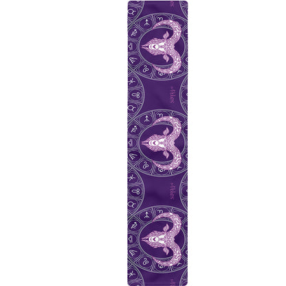 Purple Aries Zodiac Pattern Print Table Runner
