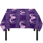 Purple Aries Zodiac Pattern Print Tablecloth