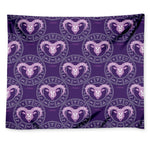 Purple Aries Zodiac Pattern Print Tapestry