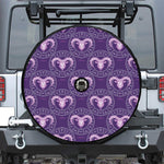Purple Aries Zodiac Pattern Print Tire Cover With Camera Hole