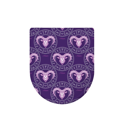 Purple Aries Zodiac Pattern Print Toilet Lid Cover