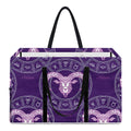 Purple Aries Zodiac Pattern Print Utility Tote Bag