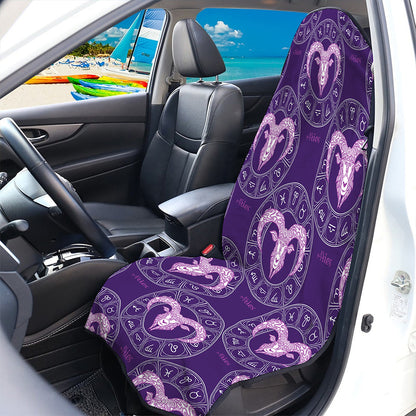 Purple Aries Zodiac Pattern Print Waterproof Car Seat Cover
