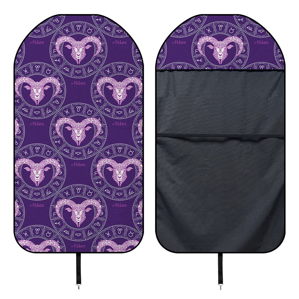 Purple Aries Zodiac Pattern Print Waterproof Car Seat Cover