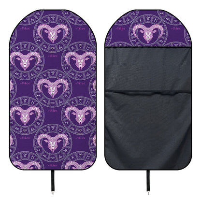 Purple Aries Zodiac Pattern Print Waterproof Car Seat Cover