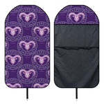 Purple Aries Zodiac Pattern Print Waterproof Car Seat Cover