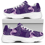 Purple Aries Zodiac Pattern Print White Chunky Shoes