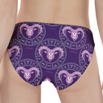 Purple Aries Zodiac Pattern Print Women's Panties