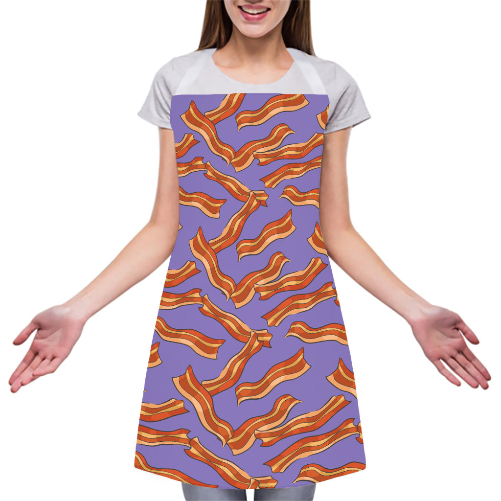 Purple Bacon Pattern Print Adjustable Apron