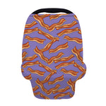 Purple Bacon Pattern Print Baby Seat Cover