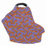 Purple Bacon Pattern Print Baby Seat Cover