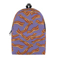 Purple Bacon Pattern Print School Backpack