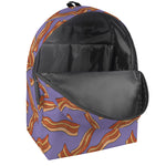 Purple Bacon Pattern Print Backpack