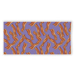 Purple Bacon Pattern Print Beach Towel