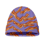 Purple Bacon Pattern Print Beanie