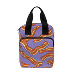 Purple Bacon Pattern Print Bible Tote Bag
