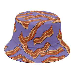 Purple Bacon Pattern Print Bucket Hat