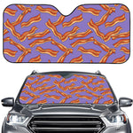 Purple Bacon Pattern Print Car Windshield Sun Shade