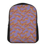 Purple Bacon Pattern Print Casual Backpack