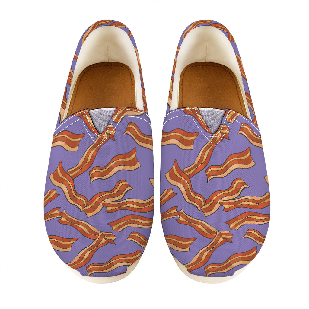 Purple Bacon Pattern Print Casual Shoes