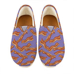 Purple Bacon Pattern Print Casual Shoes