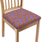 Purple Bacon Pattern Print Chair Cushion Cover