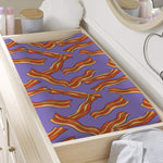 Purple Bacon Pattern Print Changing Pad Cover