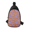 Purple Bacon Pattern Print Chest Bag