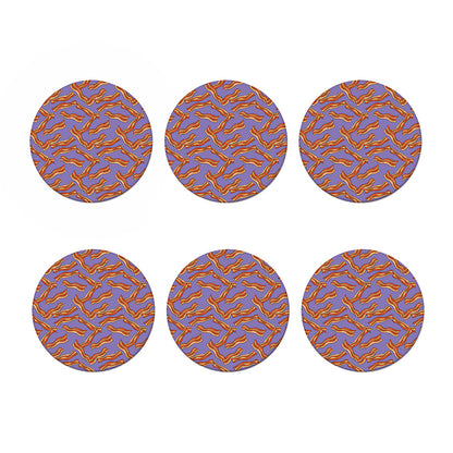 Purple Bacon Pattern Print Coaster Set