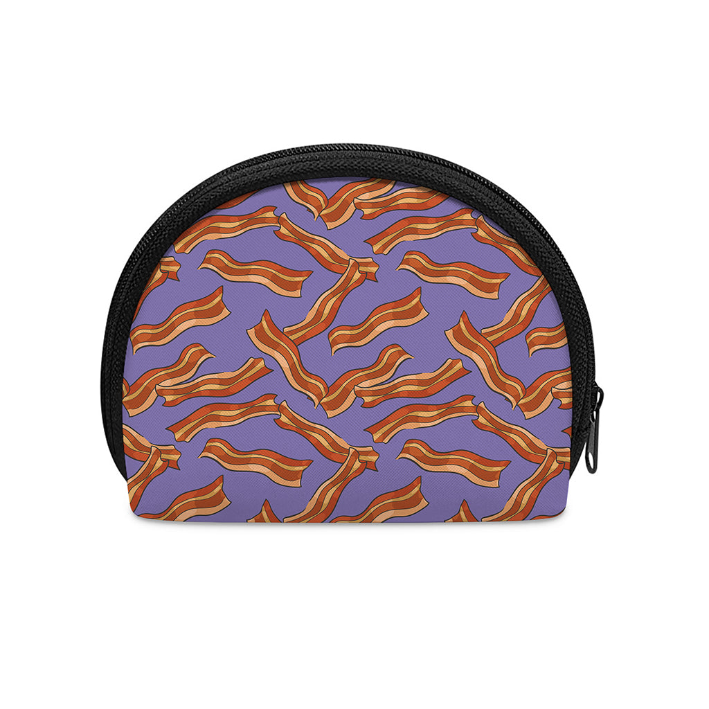 Purple Bacon Pattern Print Coin Purse